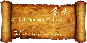 Zilai Annamária névjegykártya